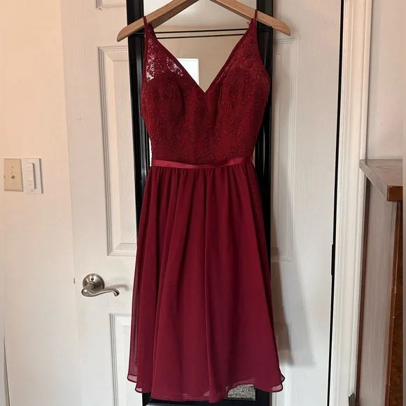 Jordan Fashions Burgundy Bridesmaid Dress